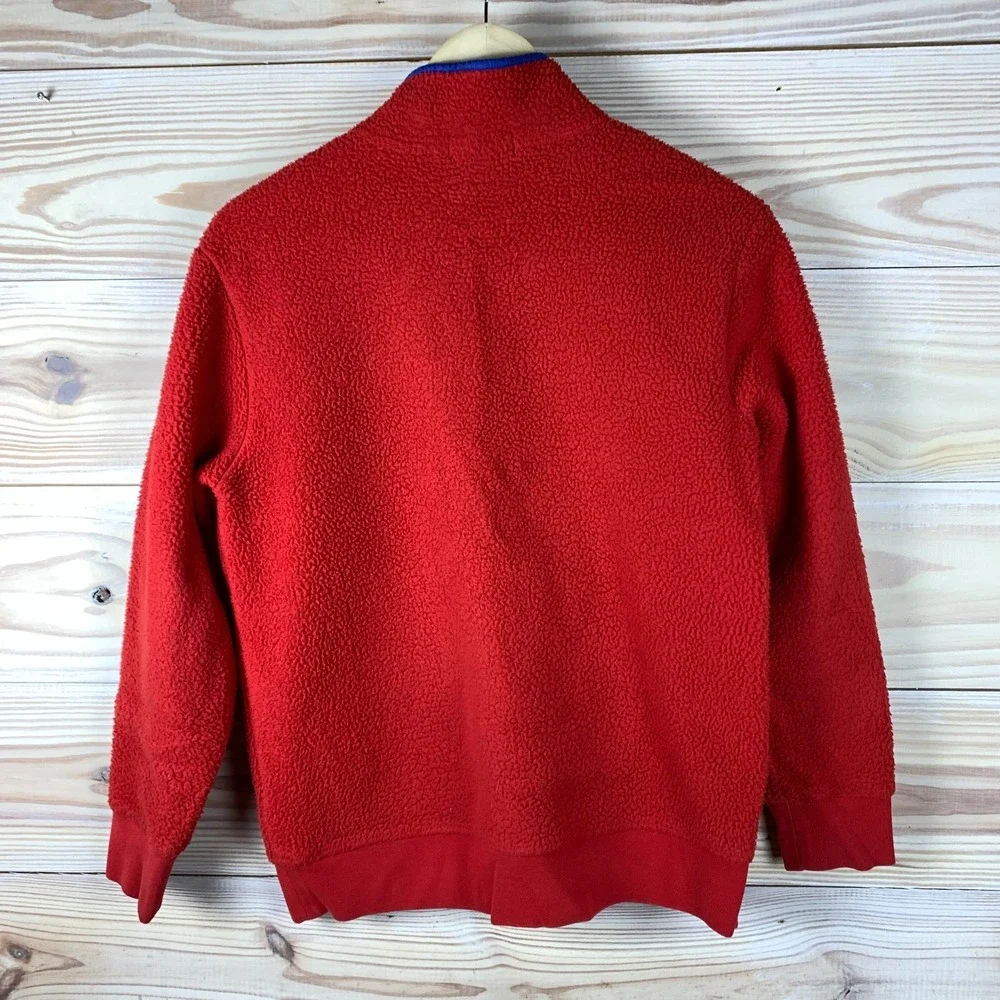 Polo Ralph Lauren Pullover Teen Large 14-16‎ Retro 1/4 Zip Fleece Red Jacket